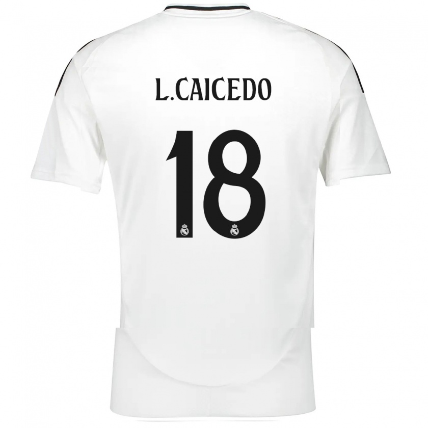 Kandiny Kinder Linda Caicedo #18 Weiß Heimtrikot Trikot 2024/25 T-Shirt