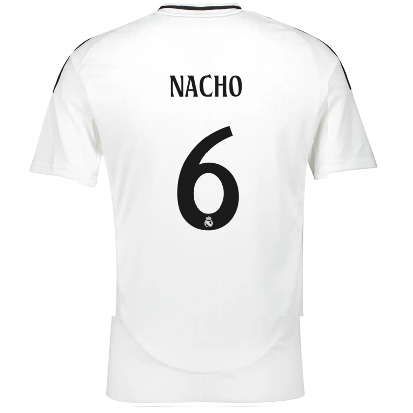 Kandiny Kinder Nacho Fernández #6 Weiß Heimtrikot Trikot 2024/25 T-Shirt