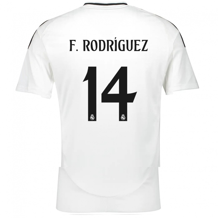 Kandiny Kinder Fer Rodríguez #14 Weiß Heimtrikot Trikot 2024/25 T-Shirt