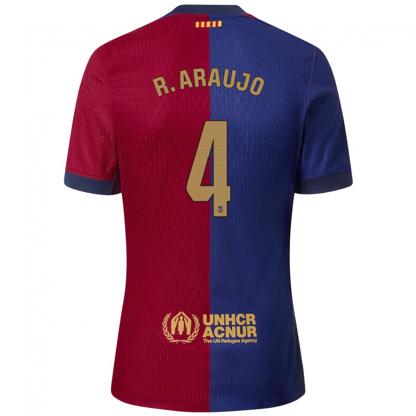 Kandiny Kinder Ronald Araujo #4 Blau Rot Heimtrikot Trikot 2024/25 T-Shirt