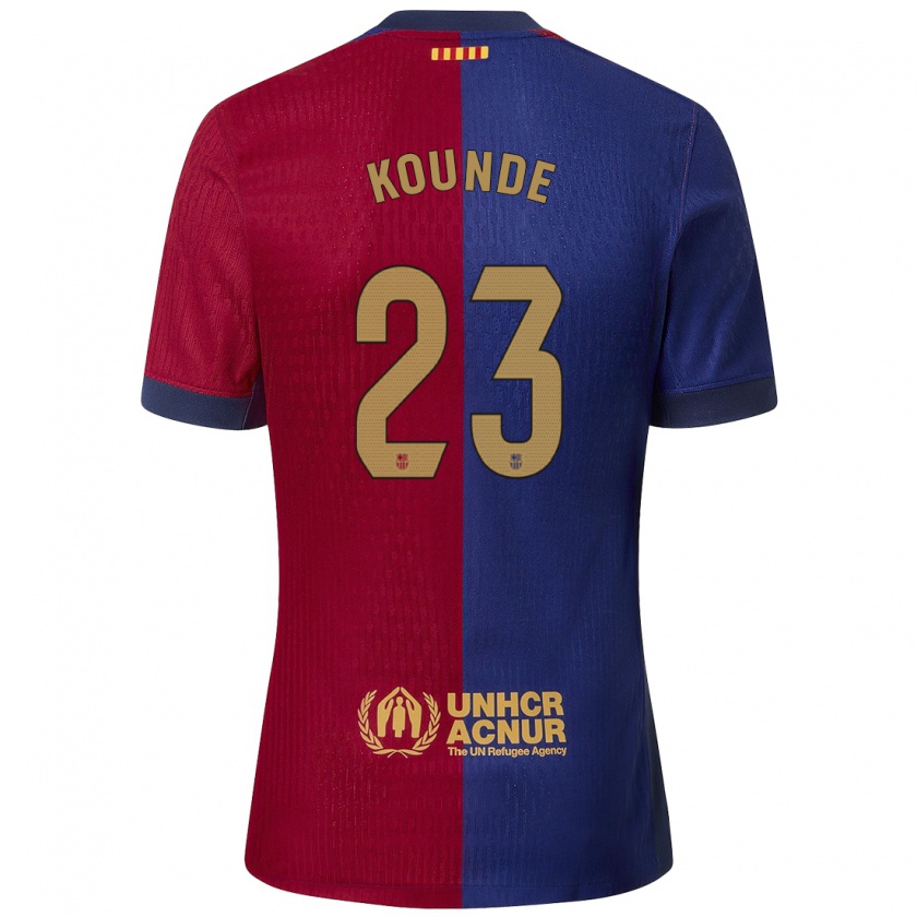 Kandiny Kinder Jules Koundé #23 Blau Rot Heimtrikot Trikot 2024/25 T-Shirt