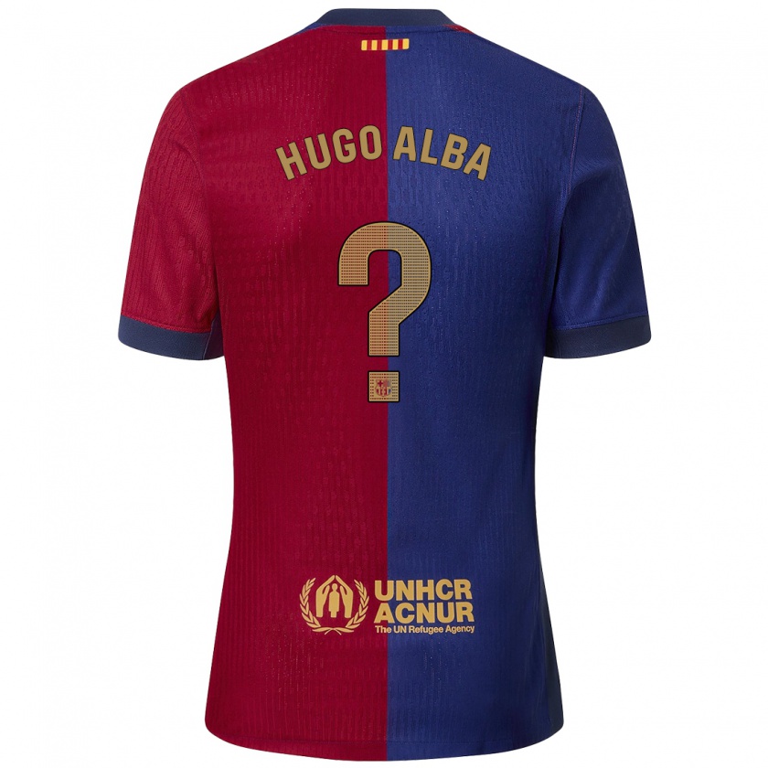 Kandiny Kinder Hugo Alba #0 Blau Rot Heimtrikot Trikot 2024/25 T-Shirt