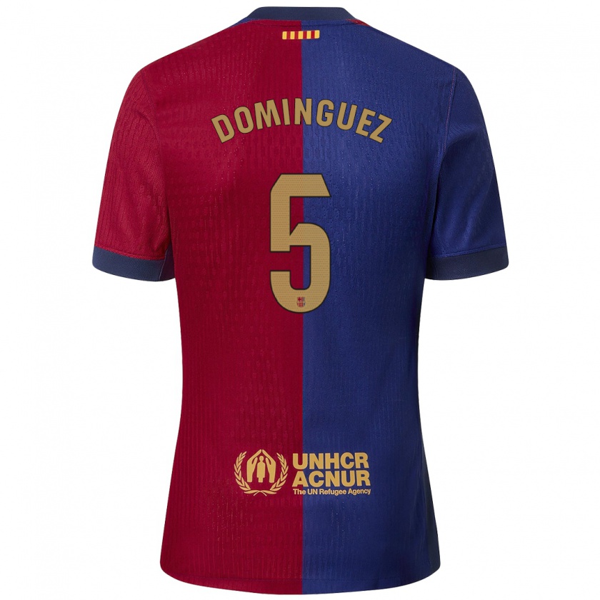 Kandiny Kinder Sergi Domínguez #5 Blau Rot Heimtrikot Trikot 2024/25 T-Shirt