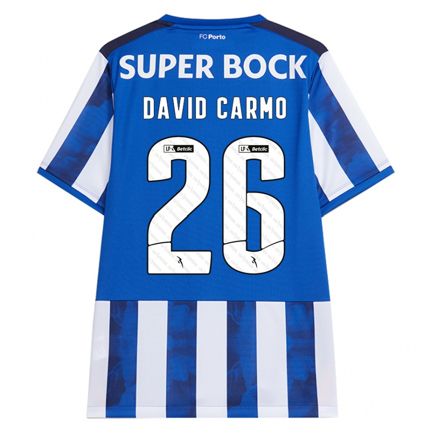 Kandiny Kinder David Carmo #26 Blau Weiß Heimtrikot Trikot 2024/25 T-Shirt