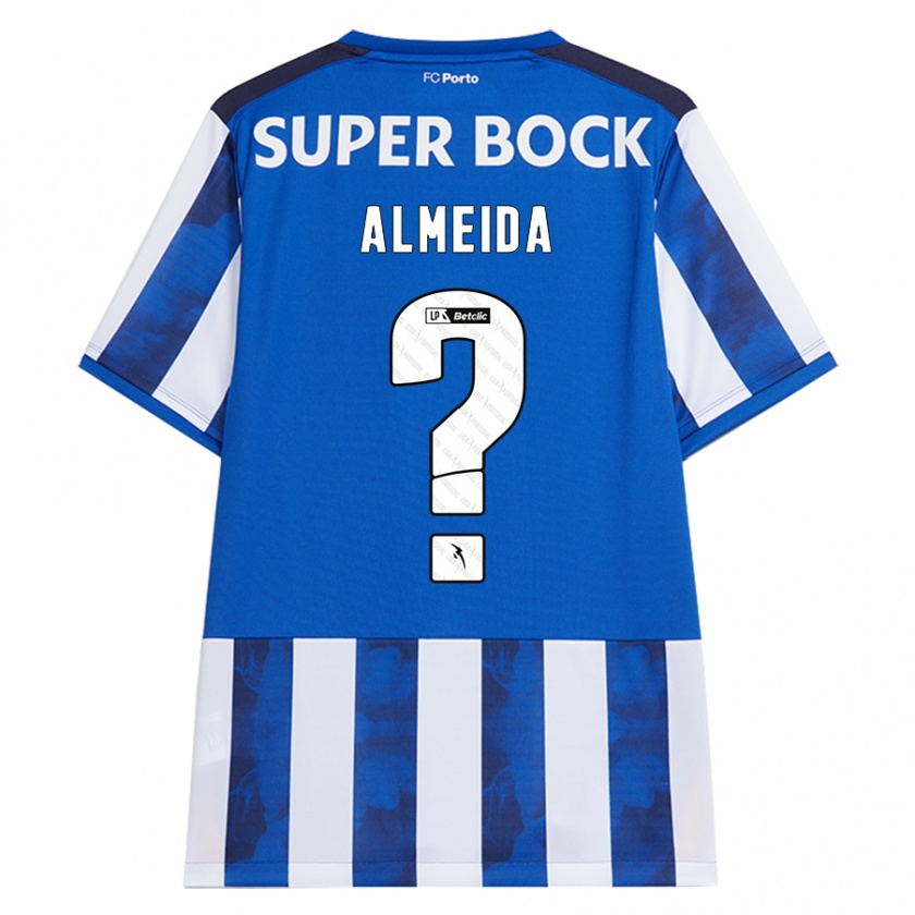 Kandiny Kinder Tomé Almeida #0 Blau Weiß Heimtrikot Trikot 2024/25 T-Shirt