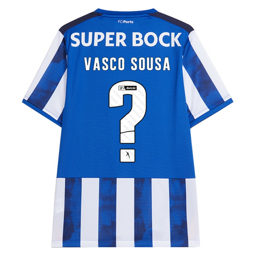 Kandiny Kinder Vasco Sousa #0 Blau Weiß Heimtrikot Trikot 2024/25 T-Shirt