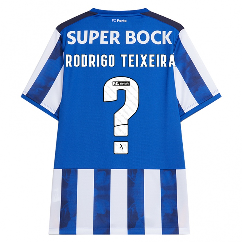 Kandiny Kinder Rodrigo Teixeira #0 Blau Weiß Heimtrikot Trikot 2024/25 T-Shirt