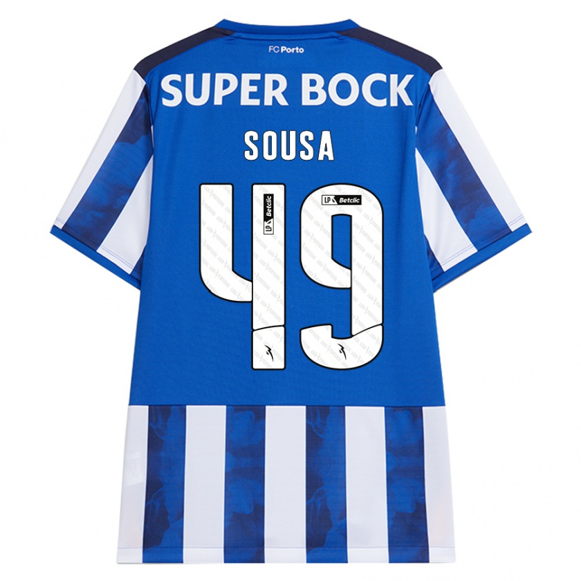 Kandiny Kinder Gonçalo Sousa #49 Blau Weiß Heimtrikot Trikot 2024/25 T-Shirt