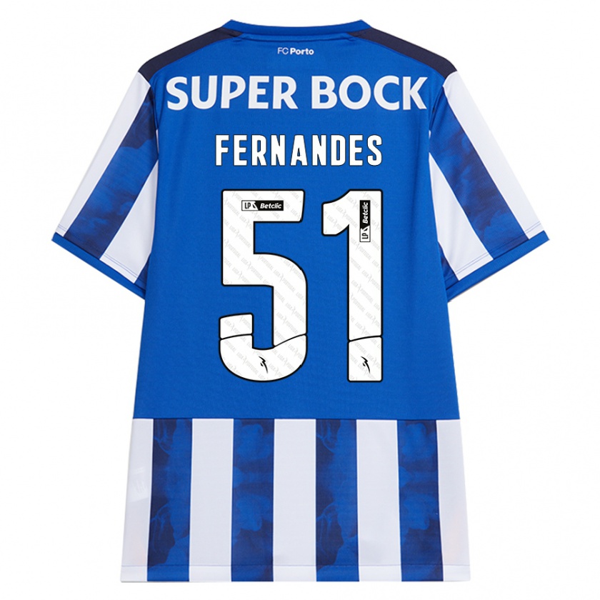 Kandiny Kinder Diogo Fernandes #51 Blau Weiß Heimtrikot Trikot 2024/25 T-Shirt