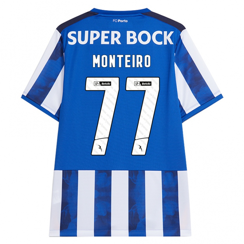 Kandiny Kinder Rui Monteiro #77 Blau Weiß Heimtrikot Trikot 2024/25 T-Shirt