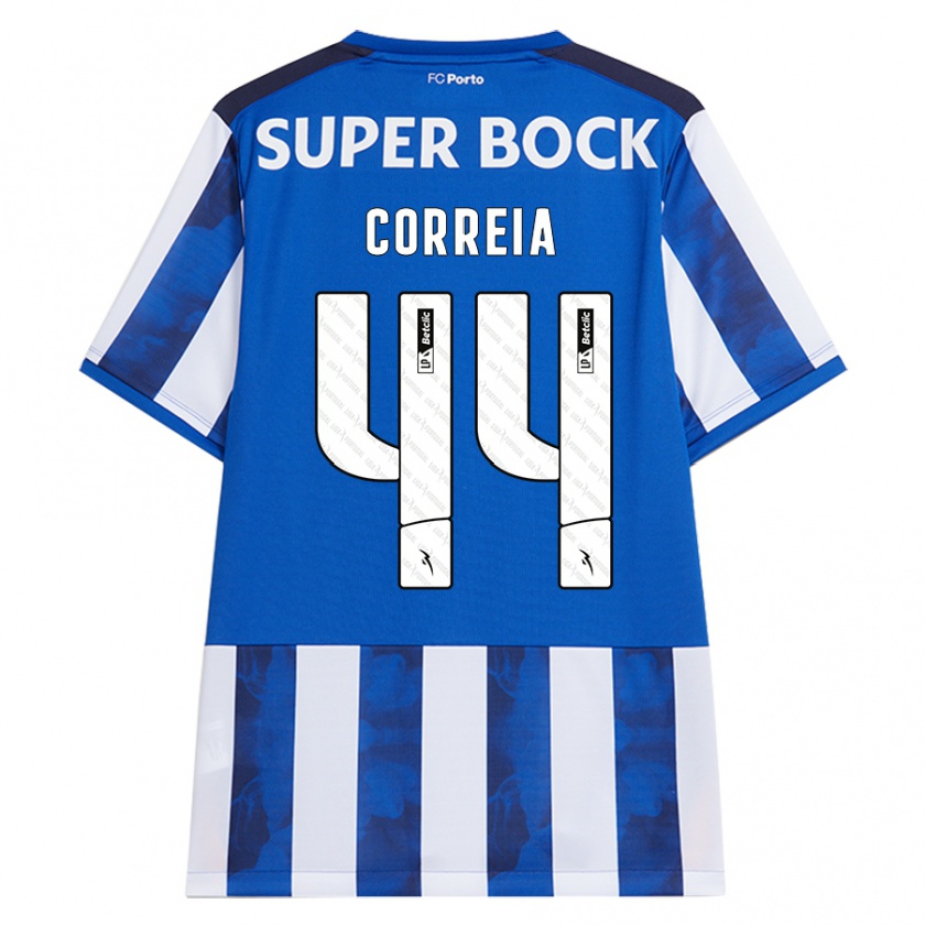 Kandiny Kinder Romain Correia #44 Blau Weiß Heimtrikot Trikot 2024/25 T-Shirt