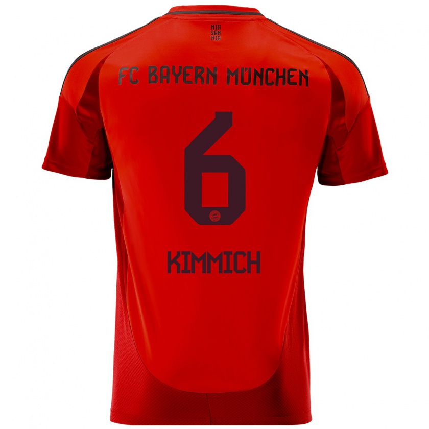 Kandiny Kinder Joshua Kimmich #6 Rot Heimtrikot Trikot 2024/25 T-Shirt