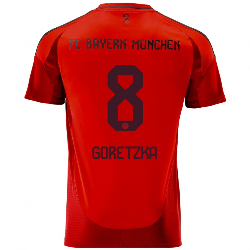 Kandiny Kinder Leon Goretzka #8 Rot Heimtrikot Trikot 2024/25 T-Shirt