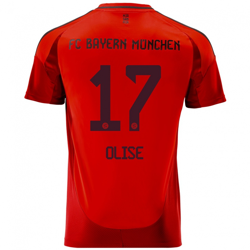 Kandiny Kinder Michael Olise #17 Rot Heimtrikot Trikot 2024/25 T-Shirt