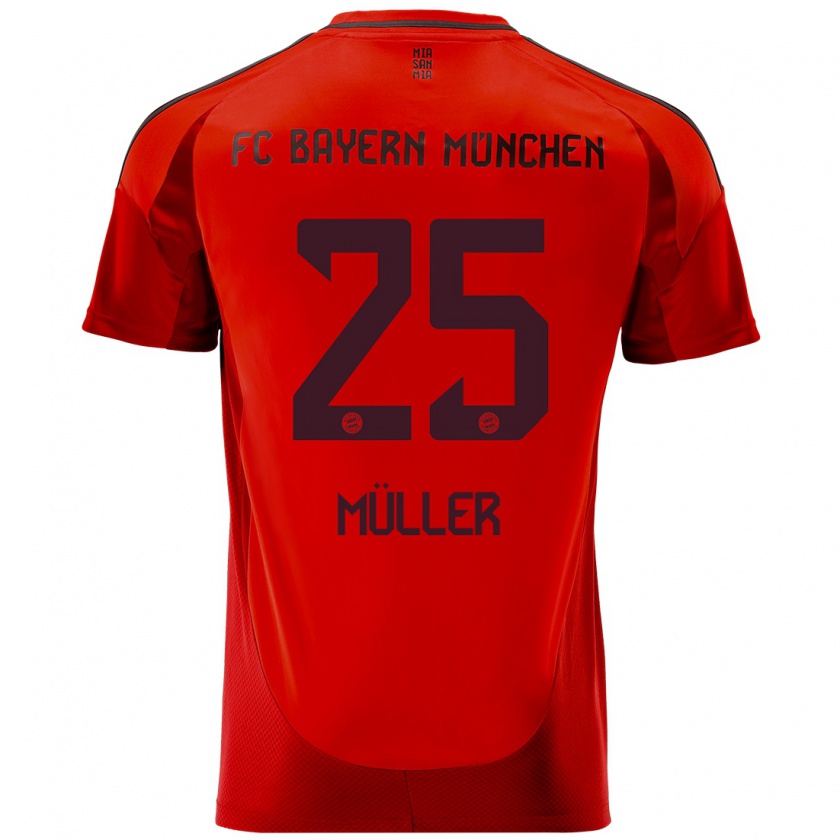 Kandiny Kinder Thomas Müller #25 Rot Heimtrikot Trikot 2024/25 T-Shirt