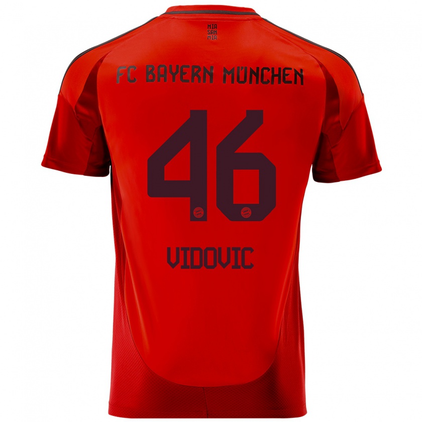 Kandiny Kinder Gabriel Vidovic #46 Rot Heimtrikot Trikot 2024/25 T-Shirt