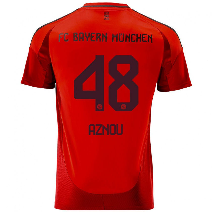 Kandiny Kinder Adam Aznou #48 Rot Heimtrikot Trikot 2024/25 T-Shirt