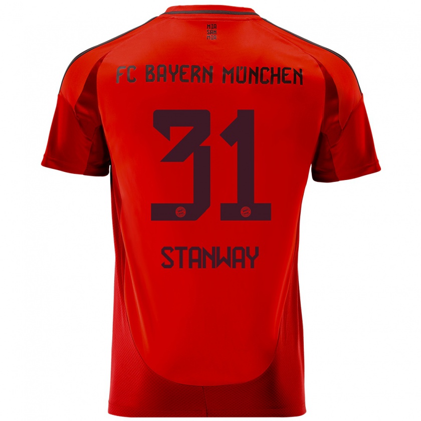 Kandiny Kinder Georgia Stanway #31 Rot Heimtrikot Trikot 2024/25 T-Shirt