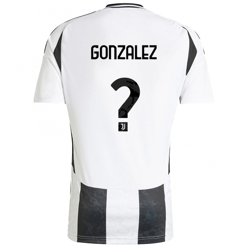 Kandiny Kinder Facundo González #0 Weiß Schwarz Heimtrikot Trikot 2024/25 T-Shirt