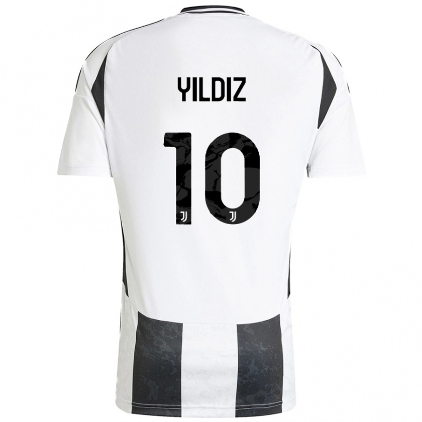 Kandiny Kinder Kenan Yıldız #10 Weiß Schwarz Heimtrikot Trikot 2024/25 T-Shirt