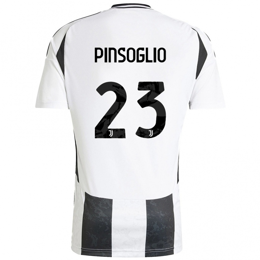 Kandiny Kinder Carlo Pinsoglio #23 Weiß Schwarz Heimtrikot Trikot 2024/25 T-Shirt