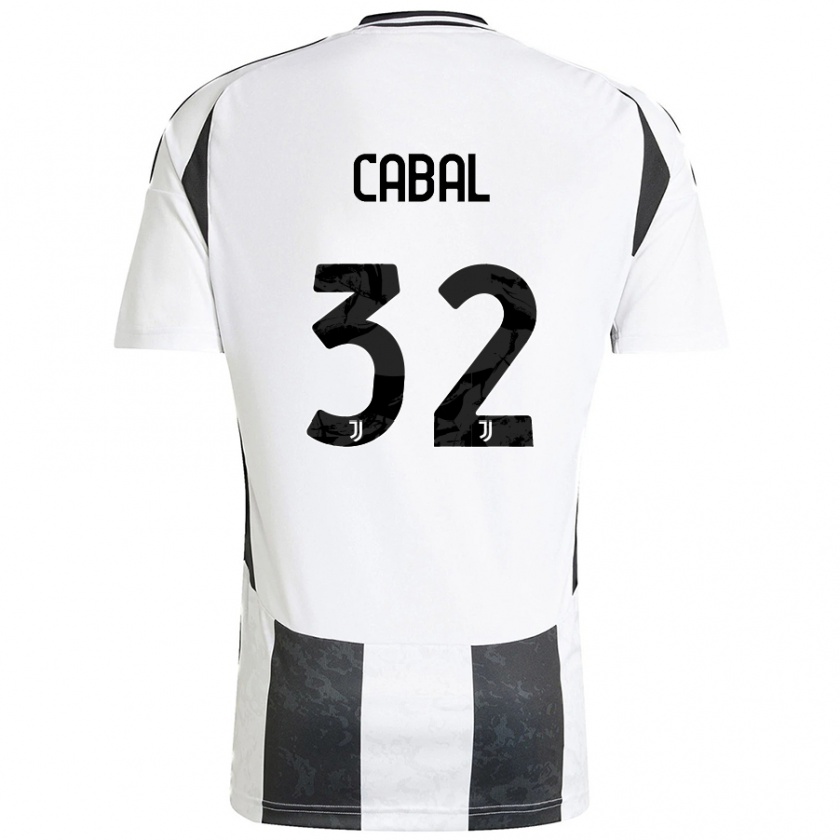 Kandiny Kinder Juan Cabal #32 Weiß Schwarz Heimtrikot Trikot 2024/25 T-Shirt