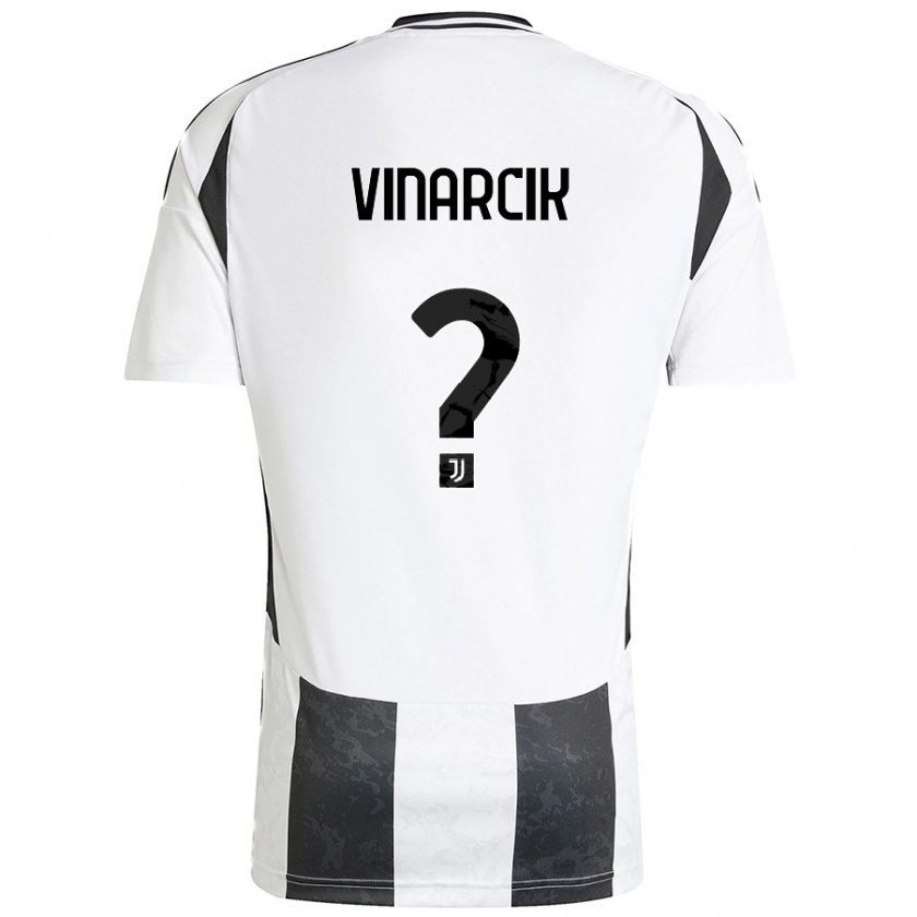 Kandiny Kinder Jakub Vinarcik #0 Weiß Schwarz Heimtrikot Trikot 2024/25 T-Shirt