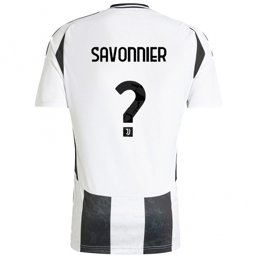 Kandiny Kinder Nelson Savonnier #0 Weiß Schwarz Heimtrikot Trikot 2024/25 T-Shirt