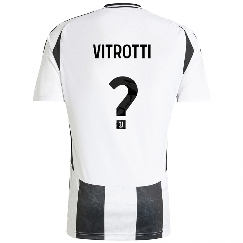 Kandiny Kinder Matteo Vitrotti #0 Weiß Schwarz Heimtrikot Trikot 2024/25 T-Shirt