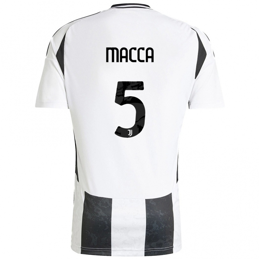 Kandiny Kinder Federico Macca #5 Weiß Schwarz Heimtrikot Trikot 2024/25 T-Shirt