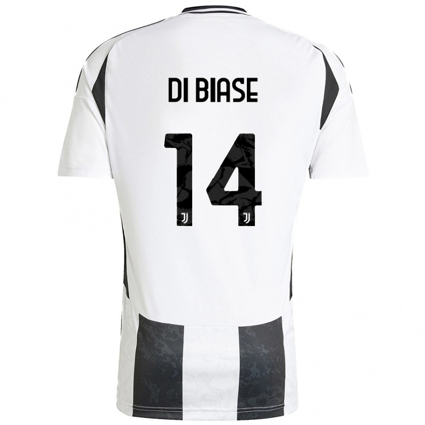 Kandiny Kinder Gianmarco Di Biase #14 Weiß Schwarz Heimtrikot Trikot 2024/25 T-Shirt