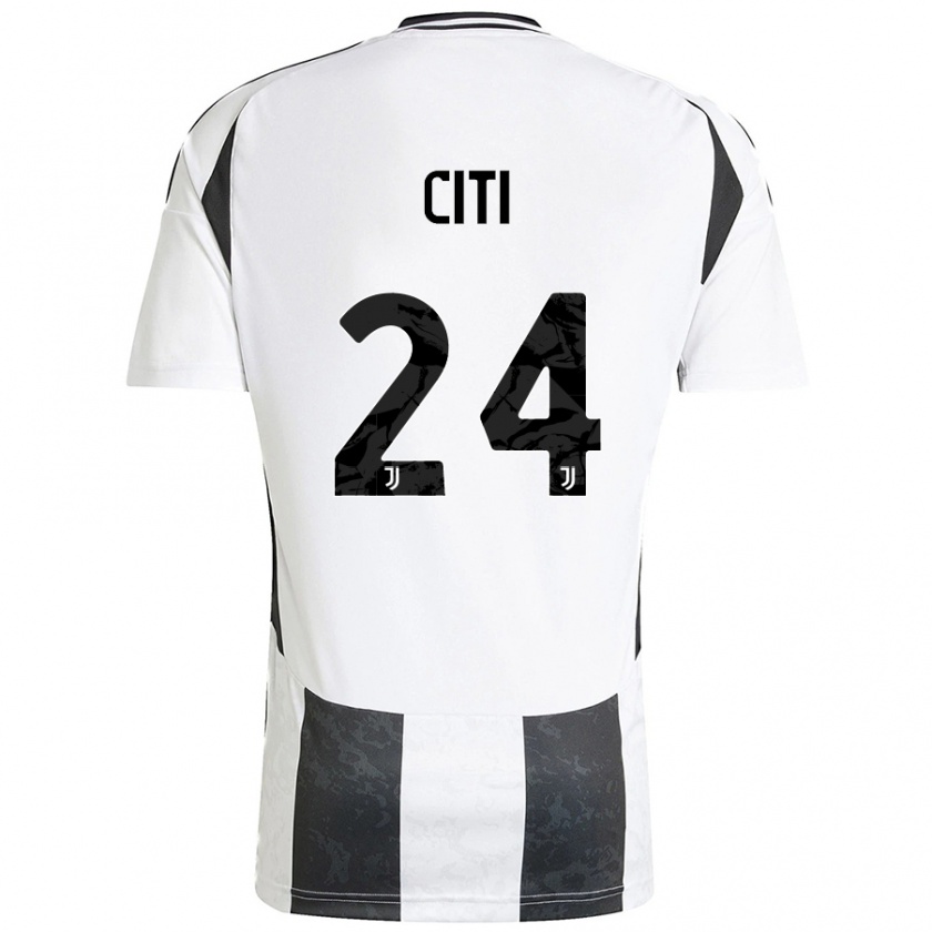 Kandiny Kinder Alessandro Citi #24 Weiß Schwarz Heimtrikot Trikot 2024/25 T-Shirt