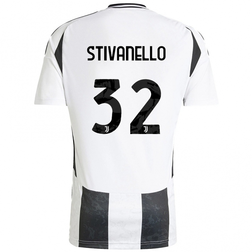 Kandiny Kinder Riccardo Stivanello #32 Weiß Schwarz Heimtrikot Trikot 2024/25 T-Shirt