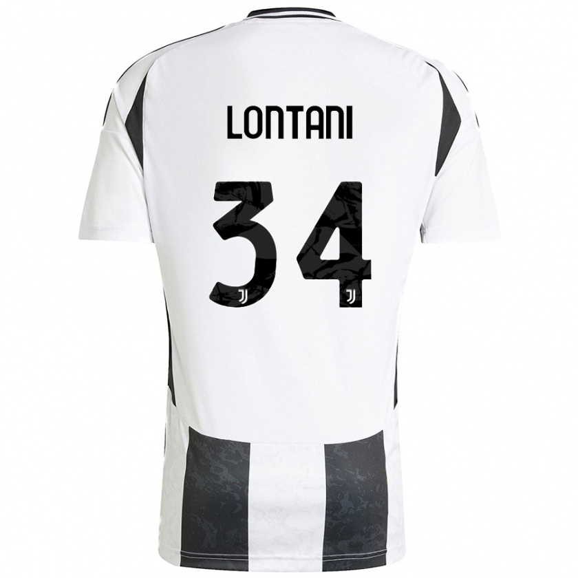 Kandiny Kinder Matteo Lontani #34 Weiß Schwarz Heimtrikot Trikot 2024/25 T-Shirt