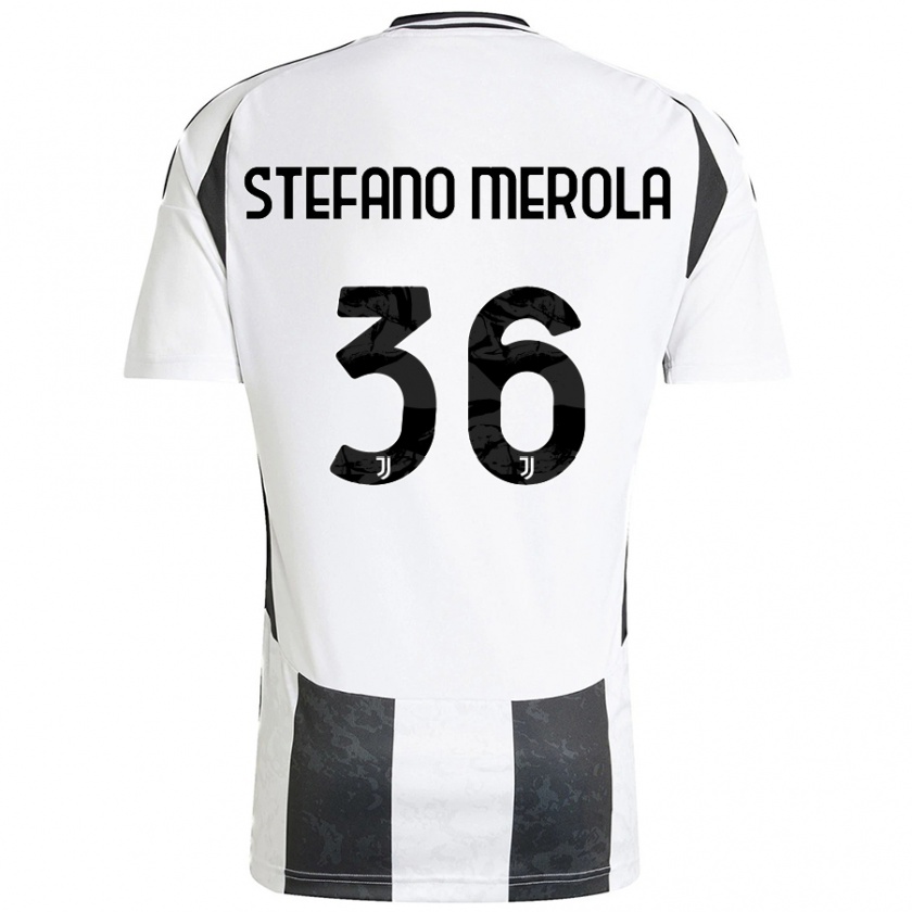 Kandiny Kinder Antonio Stefano Merola #36 Weiß Schwarz Heimtrikot Trikot 2024/25 T-Shirt