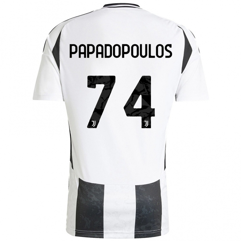 Kandiny Kinder Christos Papadopoulos #74 Weiß Schwarz Heimtrikot Trikot 2024/25 T-Shirt