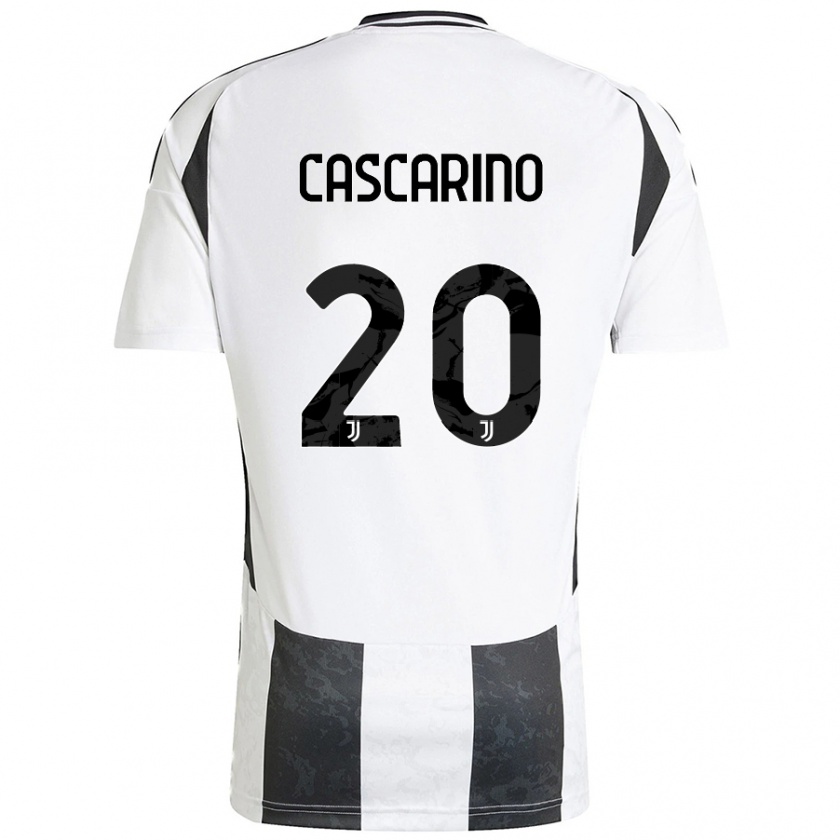 Kandiny Kinder Estelle Cascarino #20 Weiß Schwarz Heimtrikot Trikot 2024/25 T-Shirt