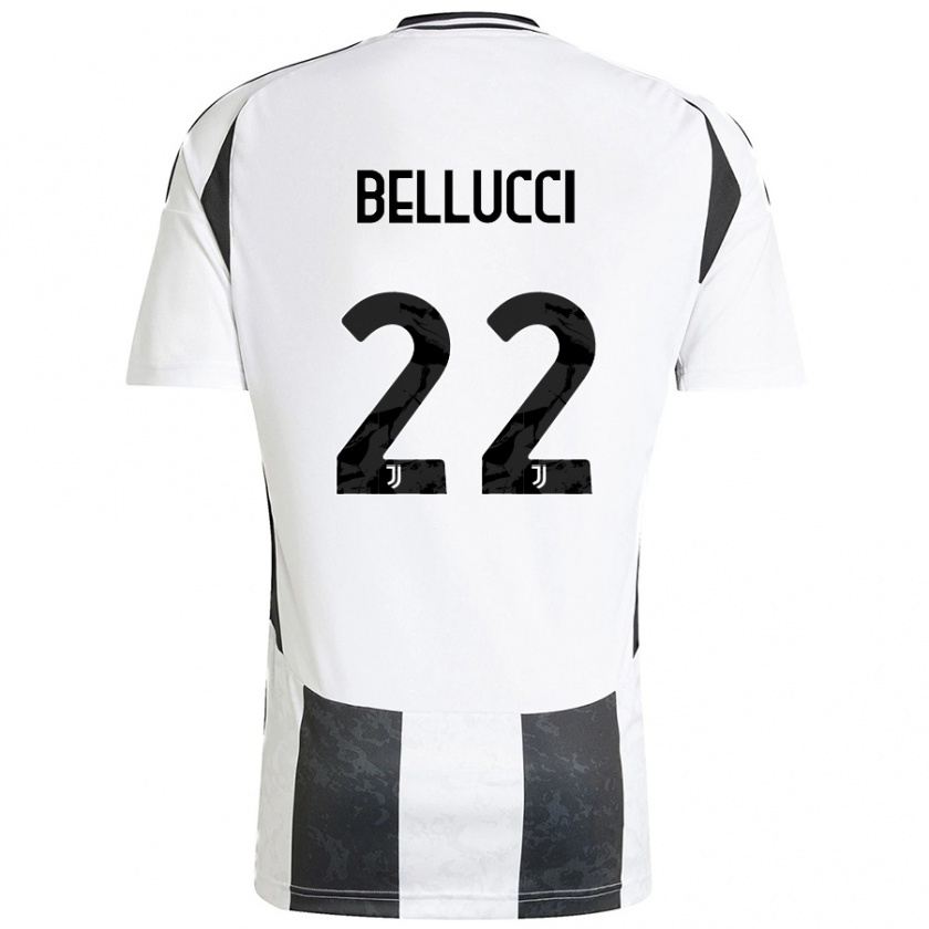 Kandiny Kinder Melissa Bellucci #22 Weiß Schwarz Heimtrikot Trikot 2024/25 T-Shirt