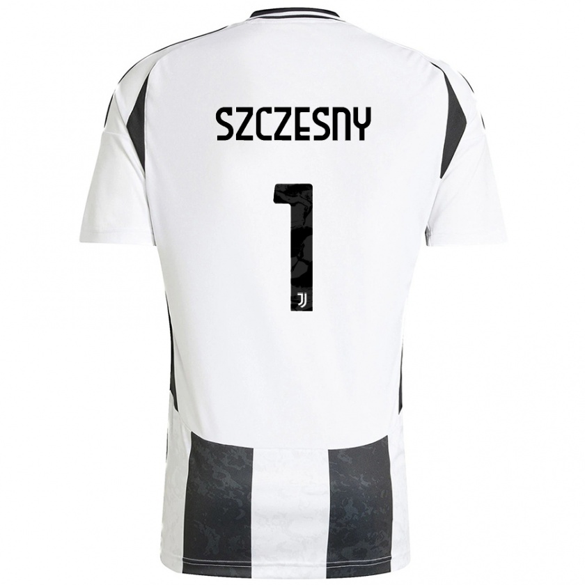 Kandiny Kinder Wojciech Szczesny #1 Weiß Schwarz Heimtrikot Trikot 2024/25 T-Shirt