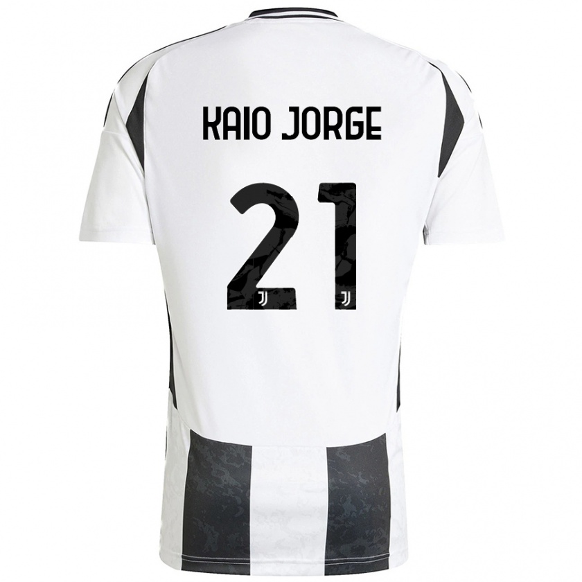 Kandiny Kinder Kaio Jorge #21 Weiß Schwarz Heimtrikot Trikot 2024/25 T-Shirt