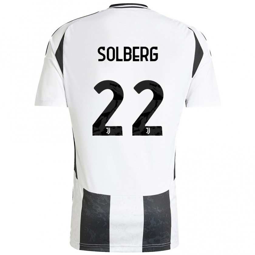 Kandiny Kinder Elias Solberg #22 Weiß Schwarz Heimtrikot Trikot 2024/25 T-Shirt