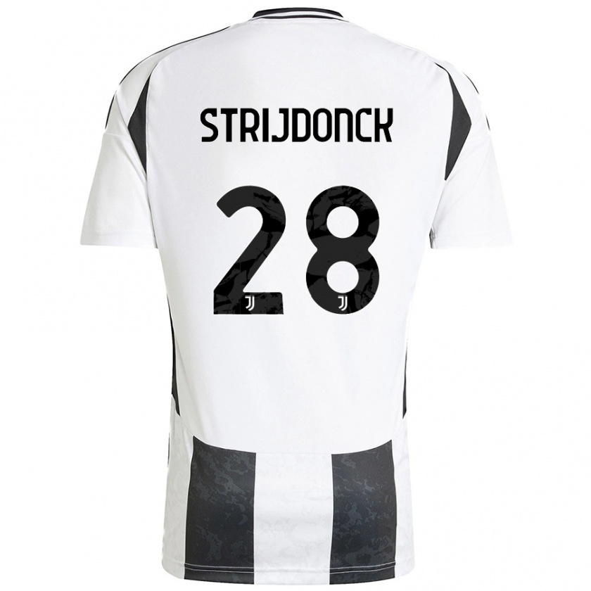 Kandiny Kinder Bayron Strijdonck #28 Weiß Schwarz Heimtrikot Trikot 2024/25 T-Shirt