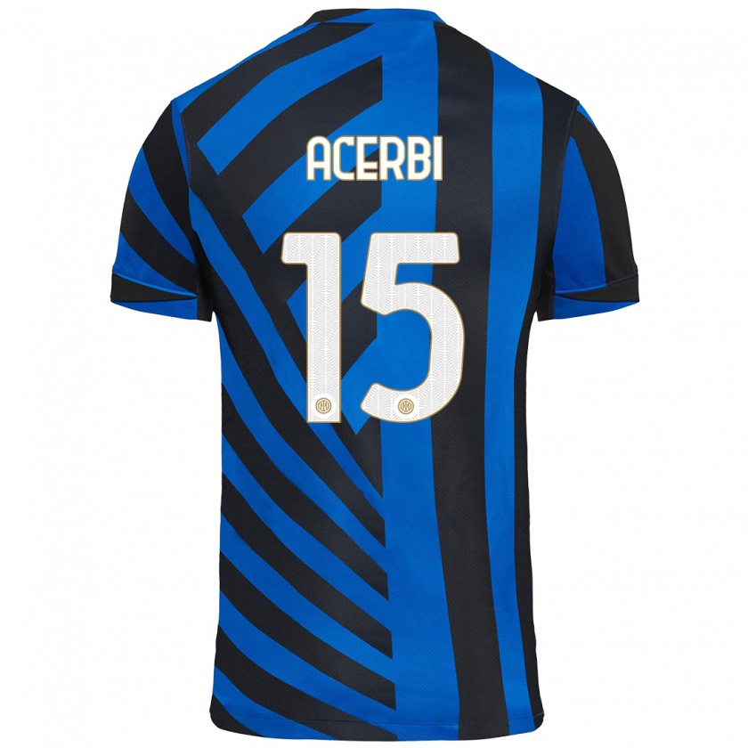 Kandiny Kinder Francesco Acerbi #15 Blau Schwarz Heimtrikot Trikot 2024/25 T-Shirt