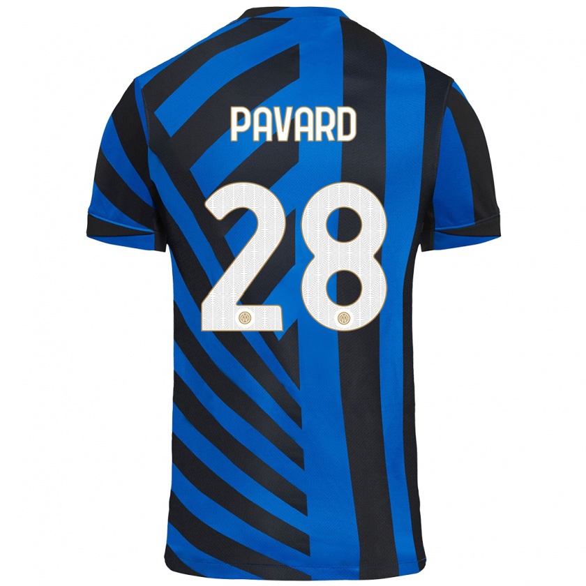 Kandiny Kinder Benjamin Pavard #28 Blau Schwarz Heimtrikot Trikot 2024/25 T-Shirt