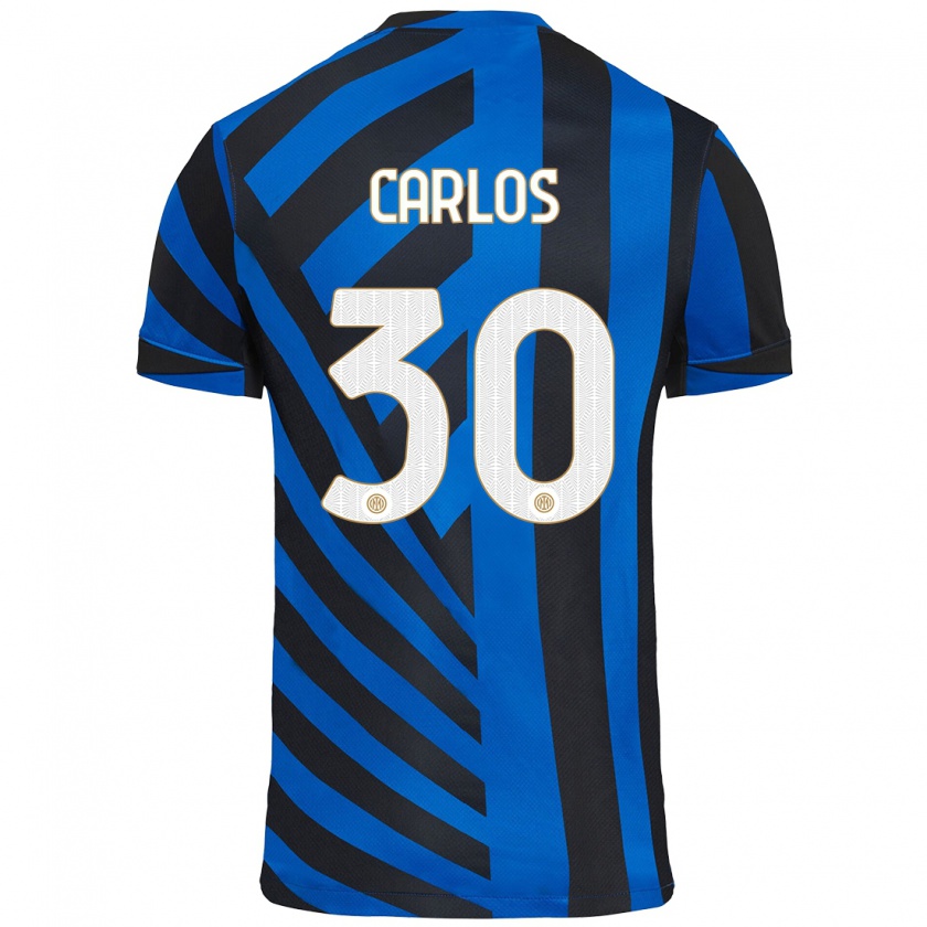 Kandiny Kinder Carlos Augusto #30 Blau Schwarz Heimtrikot Trikot 2024/25 T-Shirt