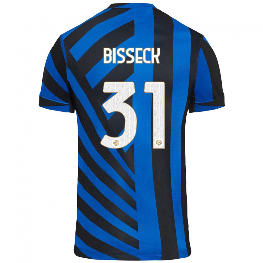 Kandiny Kinder Yann Bisseck #31 Blau Schwarz Heimtrikot Trikot 2024/25 T-Shirt