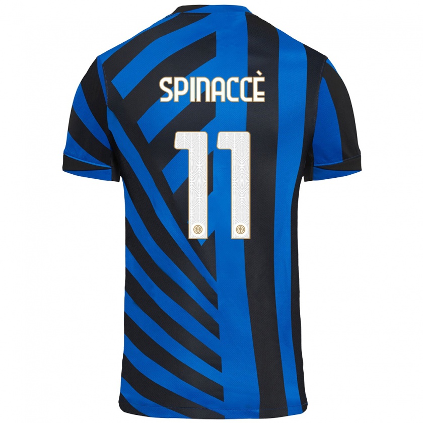 Kandiny Kinder Matteo Spinaccè #11 Blau Schwarz Heimtrikot Trikot 2024/25 T-Shirt