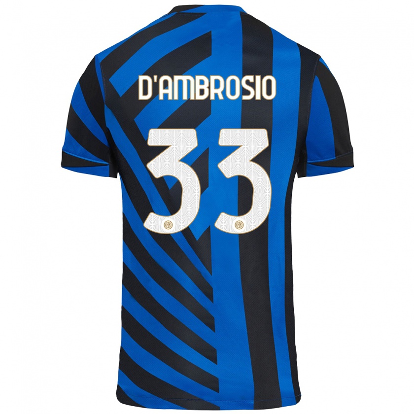 Kandiny Kinder Danilo D'ambrosio #33 Blau Schwarz Heimtrikot Trikot 2024/25 T-Shirt