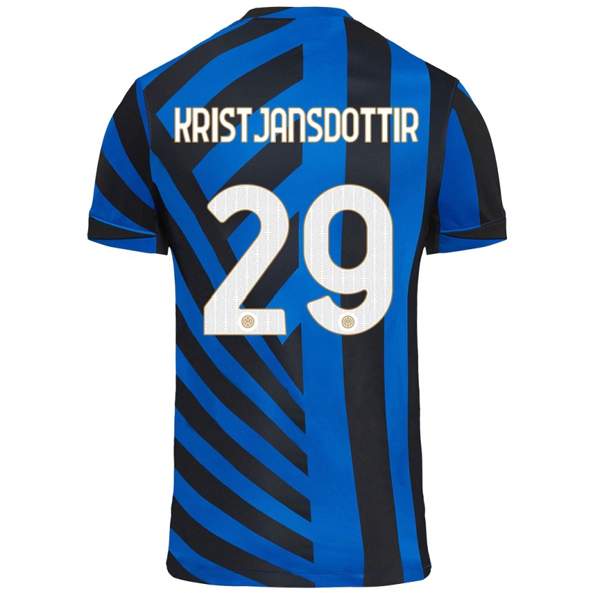 Kandiny Kinder Anna Bjork Kristjansdottir #29 Blau Schwarz Heimtrikot Trikot 2024/25 T-Shirt