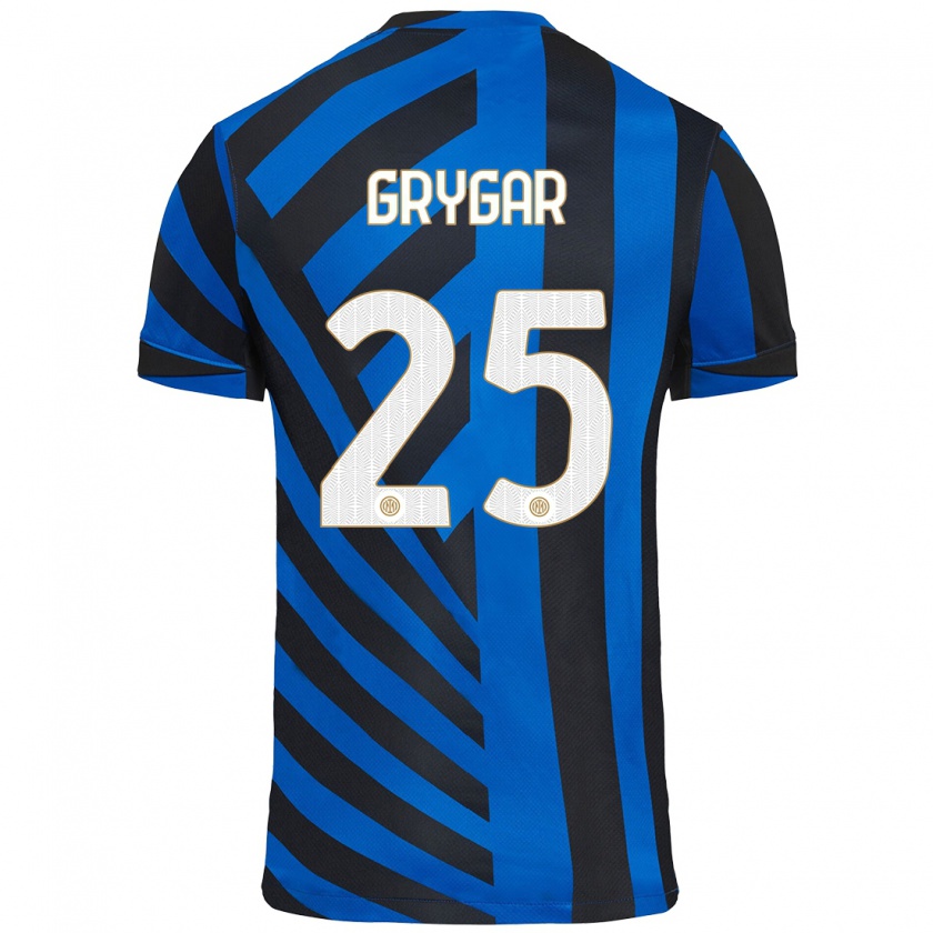 Kandiny Kinder Samuel Grygar #25 Blau Schwarz Heimtrikot Trikot 2024/25 T-Shirt